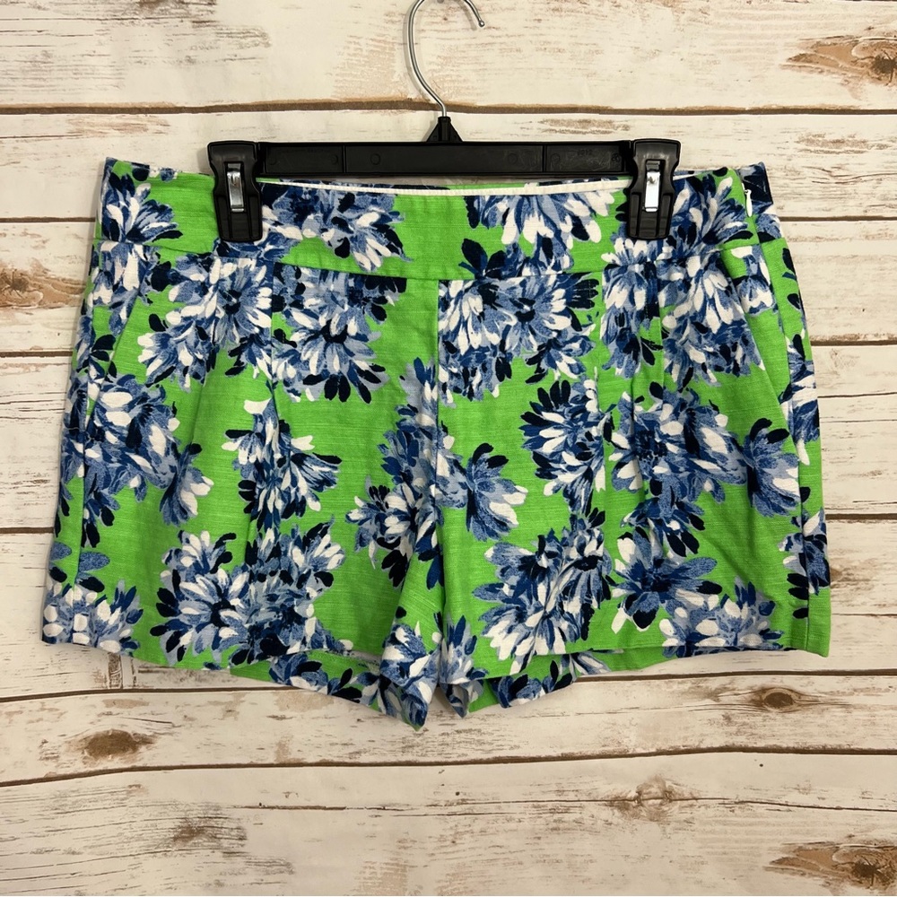 J Crew Blue Green High Rise Chino Floral Shorts 10